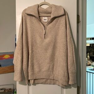 Aerie 1/4 zip oatmeal sweater size xl